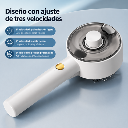 Steam Brush Cepillo de Vapor para Mascotas - Cepillo Recargable USB para Perros y Gatos