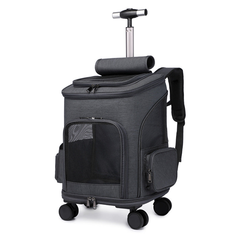TravelMate Mochila con Ruedas para Mascotas - Mochila Trolley 2 en 1 para Perros y Gatos