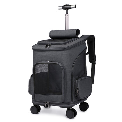 TravelMate Mochila con Ruedas para Mascotas - Mochila Trolley 2 en 1 para Perros y Gatos