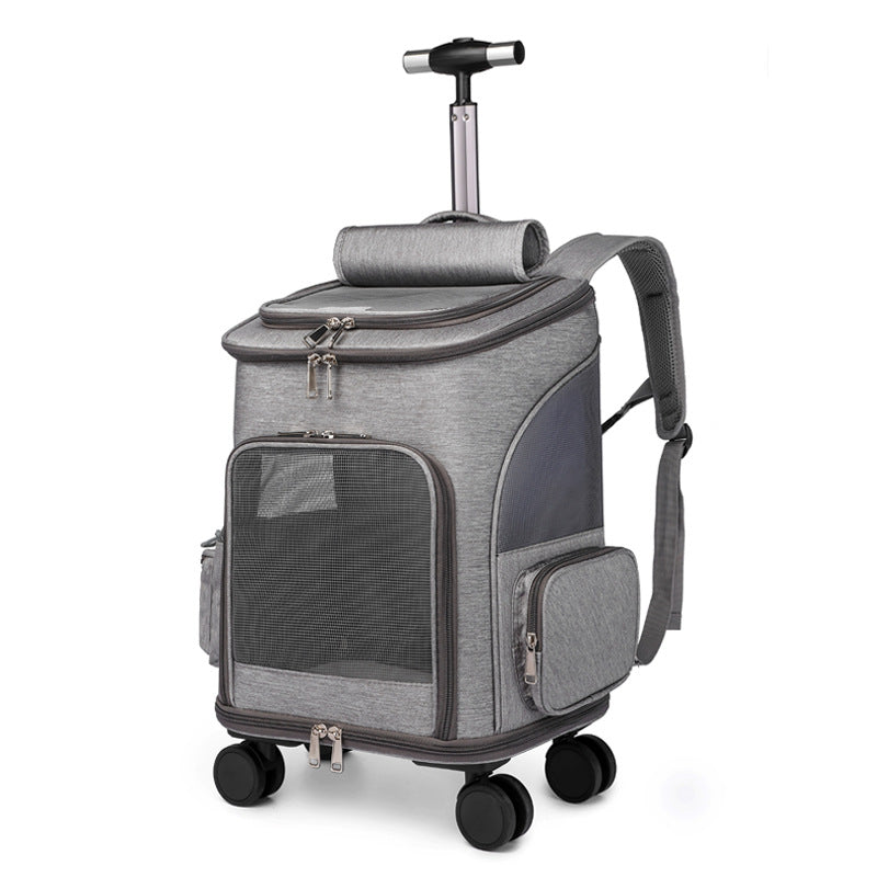 TravelMate Mochila con Ruedas para Mascotas - Mochila Trolley 2 en 1 para Perros y Gatos