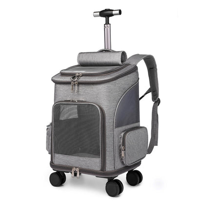 TravelMate Mochila con Ruedas para Mascotas - Mochila Trolley 2 en 1 para Perros y Gatos