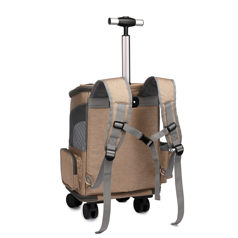 TravelMate Mochila con Ruedas para Mascotas - Mochila Trolley 2 en 1 para Perros y Gatos