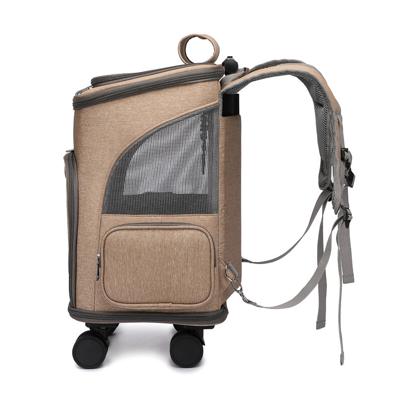 TravelMate Mochila con Ruedas para Mascotas - Mochila Trolley 2 en 1 para Perros y Gatos